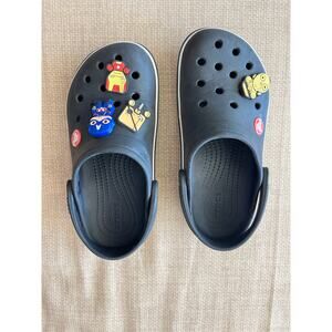 Kid's Black/White Crocs w/ Avengers & Star Wars Jibbitz | Size Kids 13